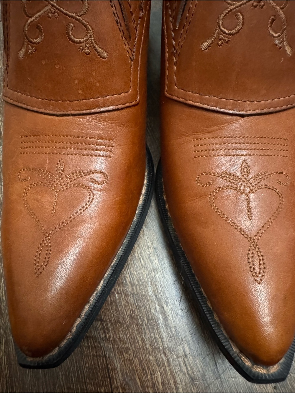 Durango Brown Leather Western Ankle Boots Embroidered Pointed Toe Women’s 8M - Picture 3 of 9